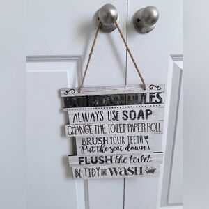 Bathroom Rules wall sign